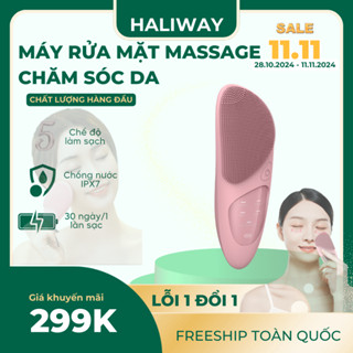 Máy Rửa Mặt Mini Cầm Tay Đa Năng HALIWAY Silicon Giúp Sạch Sâu Da,Chăm Sóc Mắt Môi Đẩy Tinh Chất - MRM2