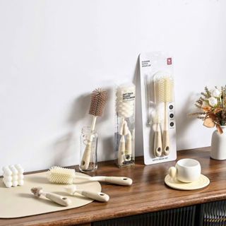 Bộ cọ rửa bình sữa 4 chi tiết Mingo silicon cao cấp tay cầm tròn xoay 360 dụng cụ vệ sinh bình sữa