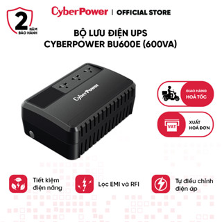 Bộ Lưu Điện UPS Cyberpower BU600E/BU650E (600VA) Công Suất 360W Tiết Kiệm Năng Lượng, Bảo Hành 2 Năm