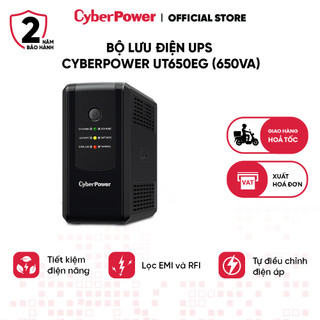  Bộ lưu điện UPS CyberPower UT650EG  650VA  công suất 360W tiết kiệm năng lượng | Bảo hành 2 năm 