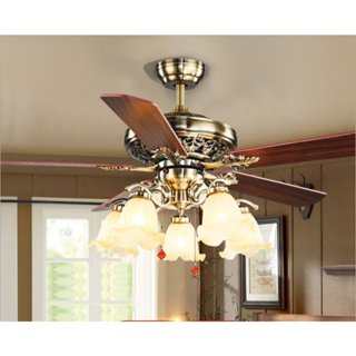 Quạt Trần 5 Cánh Gỗ, Có Đèn, Động Cơ Lõi Đồng, Có Điều Từ Xa 6 Tốc Độ Gió Phù Hợp Mọi Không Gian Việt [Bảo Hành 5 Năm]