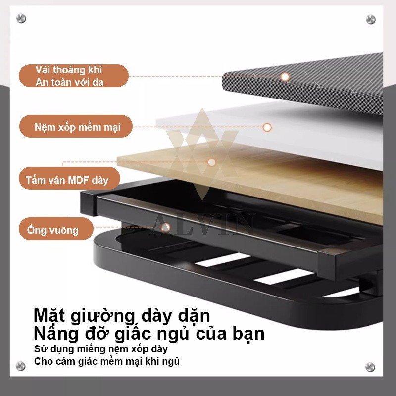 ALVIN giường gấp gọn hàng nhập khẩu Thoải Mái Êm Ái Tháo Lắp Tiện Lợi giường gấp gọn thông minh 1m9 | BigBuy360 - bigbuy360.vn