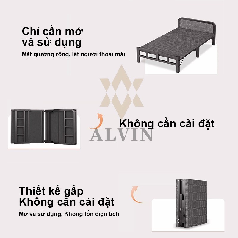 ALVIN giường gấp gọn hàng nhập khẩu Thoải Mái Êm Ái Tháo Lắp Tiện Lợi giường gấp gọn thông minh 1m9 | BigBuy360 - bigbuy360.vn