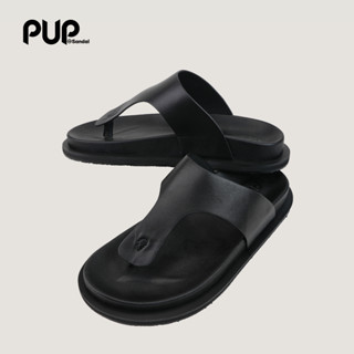 Dép Da Nam Nữ Pup Sandal – Dép Da Bò Kẹp Chữ Y Unisex, Basic Thời Trang, Màu Đen & Kem