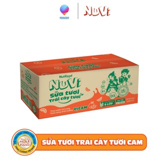 Thùng 24 túi NuVi Sữa Tươi trái cây tươi Cam túi 110 ml - Thương Hiệu NUTIFOOD - YOOSOO MALL