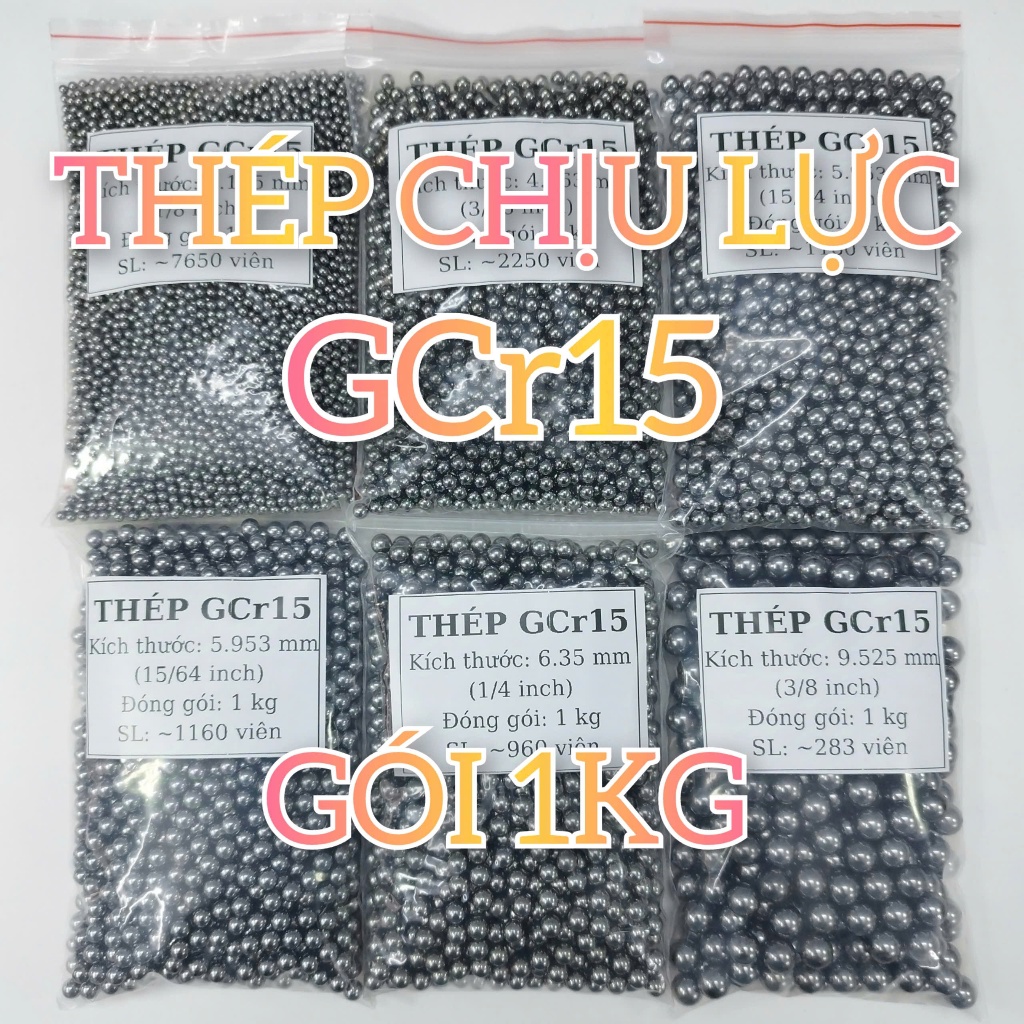 BI THÉP CHỊU LỰC GCR15 GÓI 1KG thép Chrome Carbon cao dùng cho vòng bi, xe đạp, vít me, ổ trục, linh