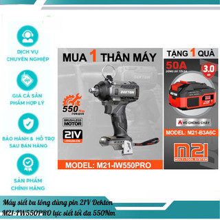  Máy siết bu lông dùng pin 21V Dekton M21-IW550PRO lực siết tối đa 550Nm 
