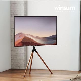 Giá đỡ TV tripod 3 chân gỗ, có thể xoay sang trái phải TV 45-65 inch - winsum decor K03