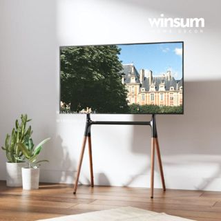 Giá đỡ tivi 4 chân gỗ cao cấp 49-75 inch,thiết kế kiểu khung vẽ nghệ thuật - winsum.decor K02