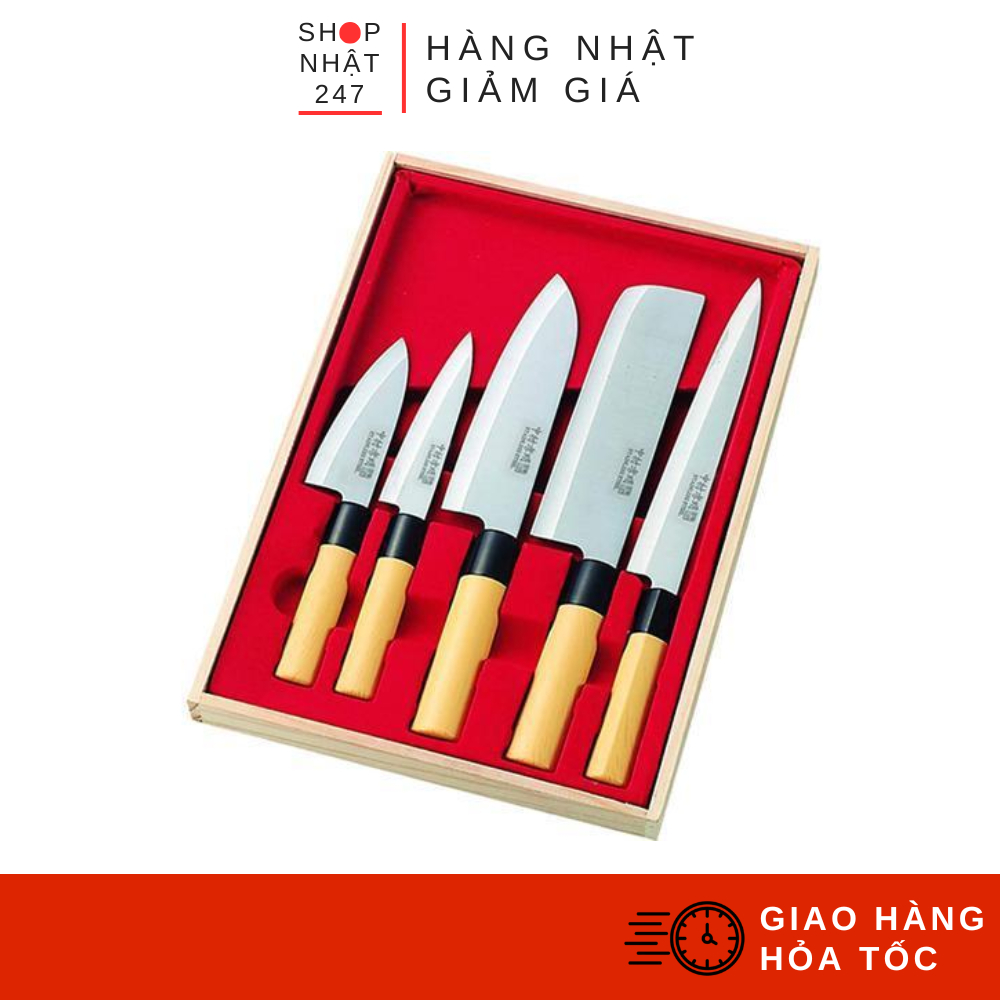 Bộ 5 dao nhà bếp NAKAMURA nội địa Nhật Bản