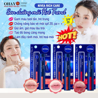 <CHUẨN HÀNG NHẬT> Son Dưỡng Môi Có Màu Chống Nắng Nivea Rich Care And Color Nhật Bản