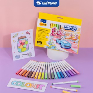 Bút lông màu Fiber Pen 20 màu Pastel Thiên Long Colokit SWM-C008 - Bút lông màu, bút dạ, bút highlight rửa được an toàn