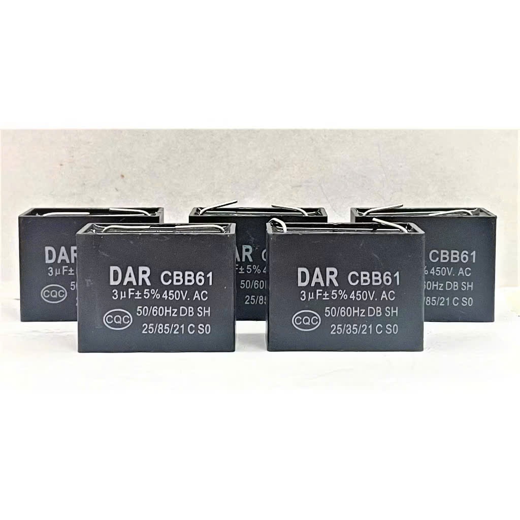 Combo 5 tụ quạt chân kim 3uf/450v