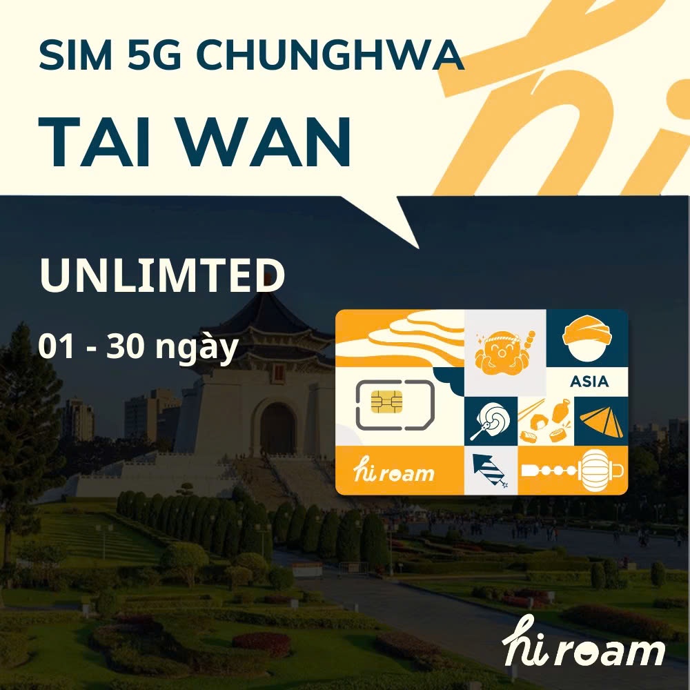 SIM Đài Loan (Chunghwa) - Gói Tổng Dung Lượng