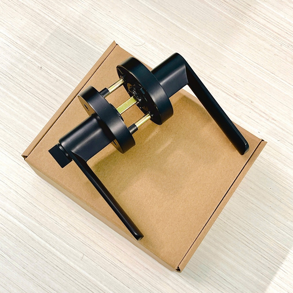 Khóa tròn tay gạt JIALOCK 160-1 Black lắp cửa gỗ, cửa nhựa gỗ composite