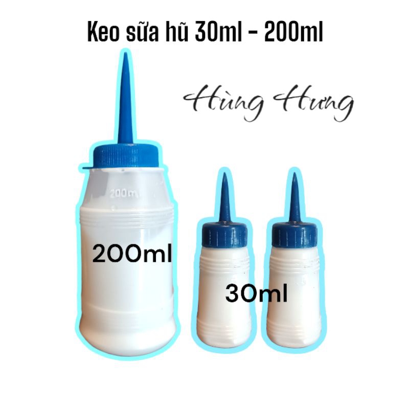 COMBO 3 Lọ keo sữa 30ml 200ml làm đồ thủ công, dán giấy, dán giấy gián tường