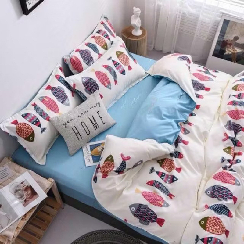set chăn ga gối con cá mỏ neo Minhminh decor