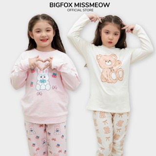 Quần áo dài tay thu đông cho bé gái size đại BIGFOX MISS MEOW màu hồng, be cỡ trẻ em 3-11 tuổi 30kg