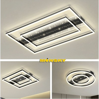 Đèn trần led mâm MONSKY AUTEM 90x60cm dùng bóng Led 3 chế độ màu ánh sáng cao cấp có khiển từ xa