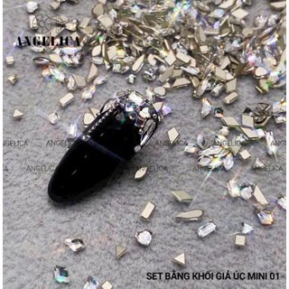  Set đá khối chân bằng giả úc mini siêu nhỏ đính nails trang trí móng khoảng 100 viên hot trend 