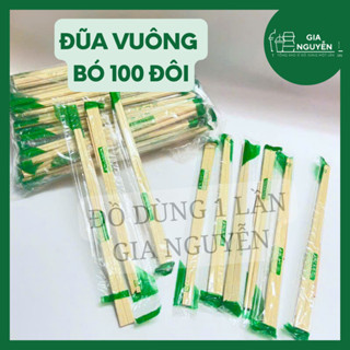  Combo 3 Bó  100 Đôi Bó  Đũa Vuông Kèm Tăm Dùng Một Lần Tiện Lợi Cho Quán Ăn Quán Online Sự Kiện,.. 
