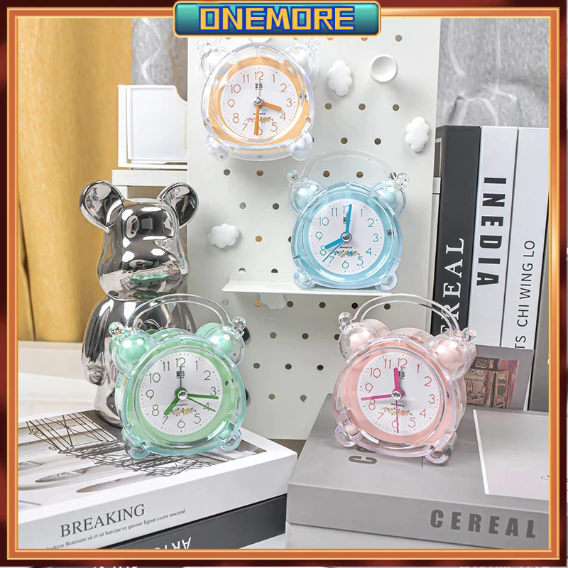 Đồng hồ báo thức trẻ em Thiết kế yên tĩnh hoạt hình Dễ dàng cài đặt chuông đôi ABS mạnh mẽ cho bàn phòng ngủ Onemore