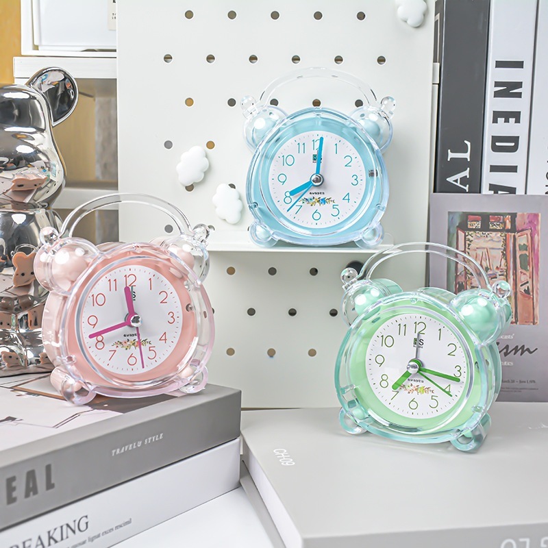 Đồng hồ báo thức trẻ em Thiết kế yên tĩnh hoạt hình Dễ dàng cài đặt chuông đôi ABS mạnh mẽ cho bàn phòng ngủ Onemore