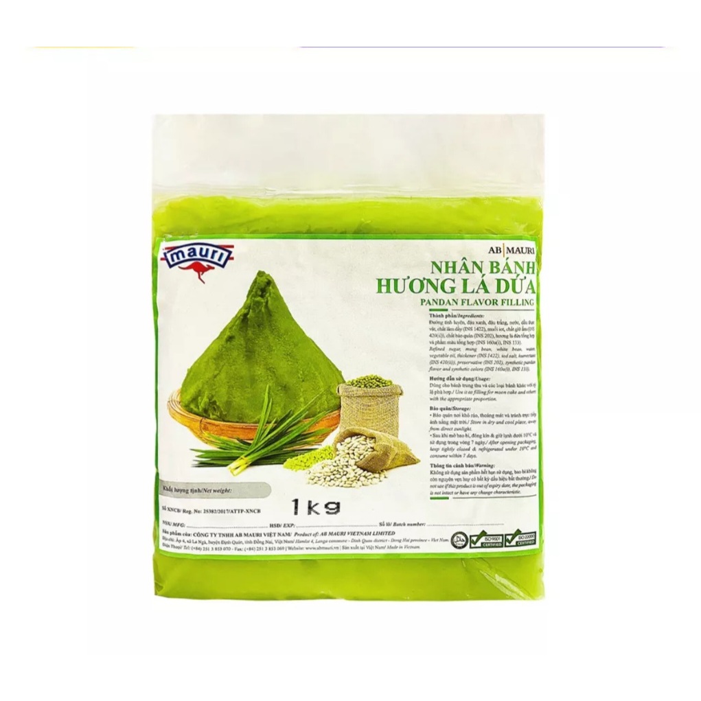 Nhân lá dứa Mauri gói 1kg làm bánh trung thu, bánh ngọt