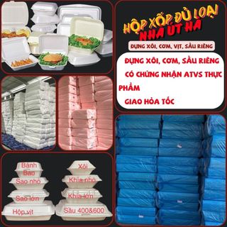   HỎA TỐC VT  1 thùng 4 cây hộp xốp đựng cơm đựng xôi đựng vịt quay nửa con đựng sầu riêng đựng bún đậu 