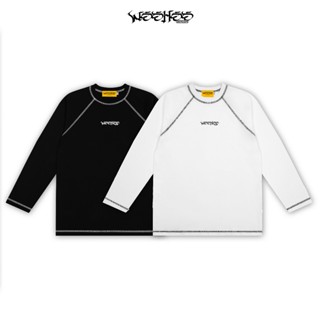 Áo Raglan Tay Dài WHDC Nam Nữ 100% Cotton (Trắng/Đen)