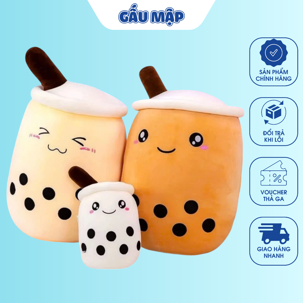 Gấu Bông Trà Sữa Gối Ôm Cute Mini Cute Giá Rẻ, Gối Nhồi Bông Trà Sữa Quà Tặng Cao Cấp Cho Bé Gấu Mập