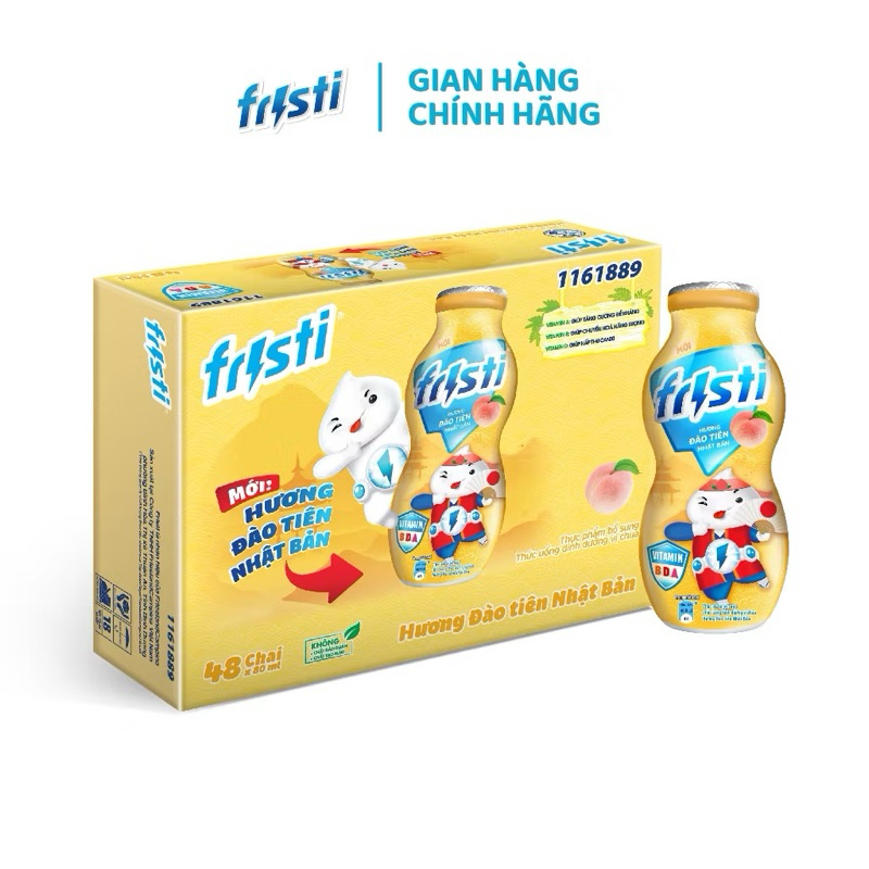 Thùng sữa chua lên men tự nhiên Fristi 48x80ml Hương Đào