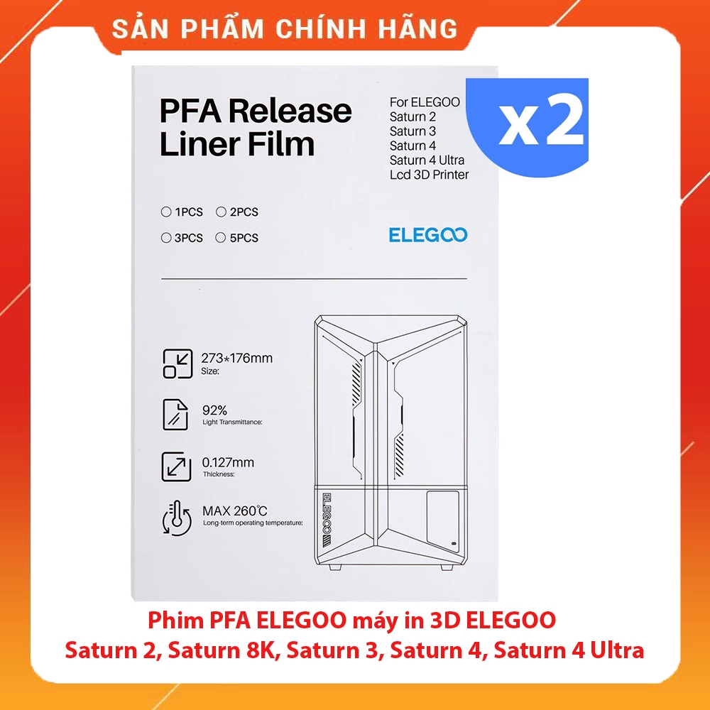 Elegoo Fep Film 2.0 (Nfep-PFA fep), Film, Saturn 2, Saturn 8K, Saturn 3, Saturn 4, Saturn 4 Ultra