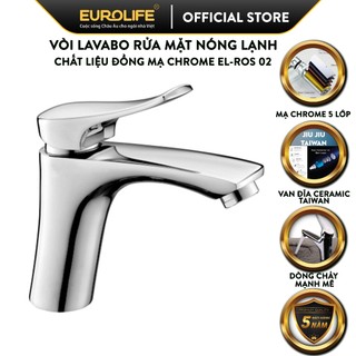 Vòi lavabo nóng lạnh đồng mạ chrome eurolife el-ros 02