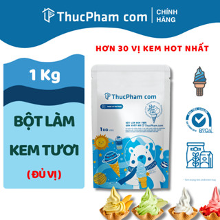 Bột Làm Kem Tươi ThucPhamCom Đủ Vị -1KG-Chứng Nhận ISO,FDA - Hương Vị Cao Cấp, Nguyên Liệu Nhập Khẩu