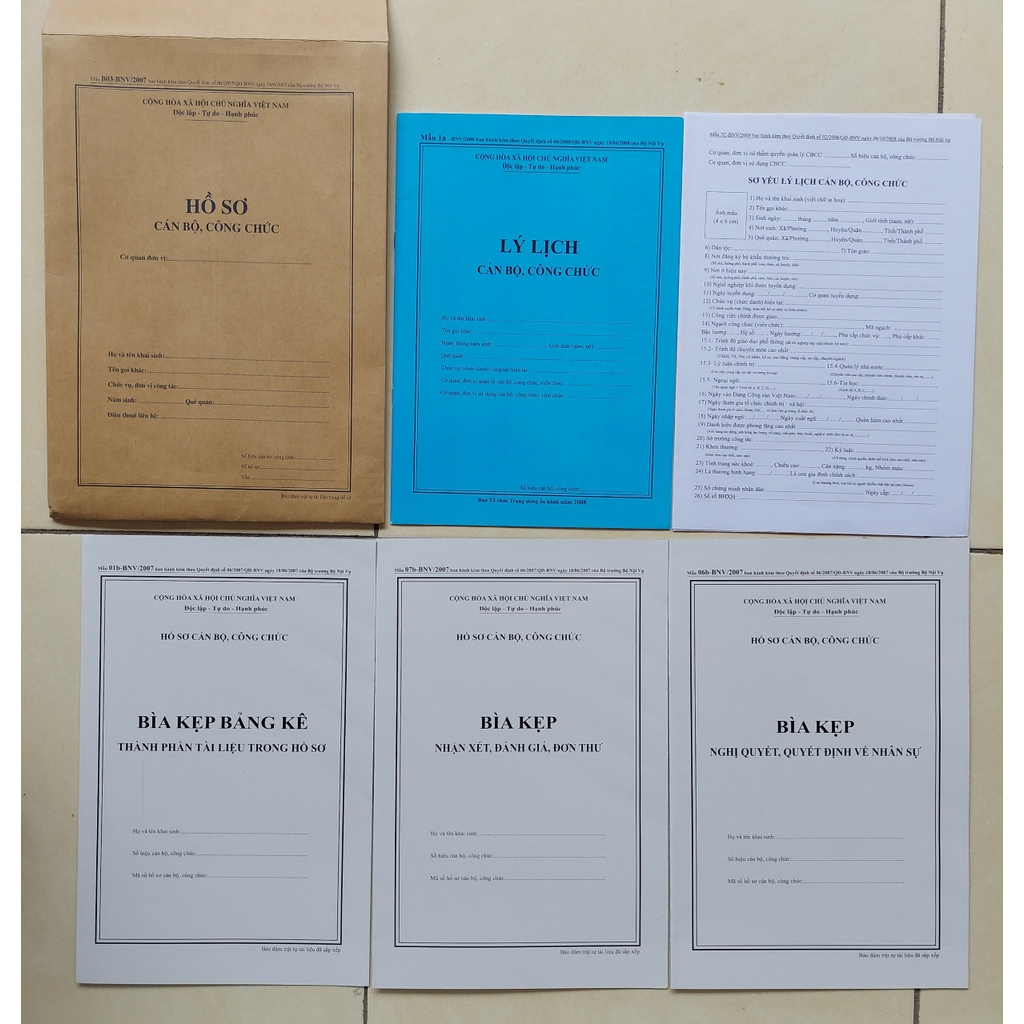 Hồ sơ cán bộ công chức ( 10 bộ)