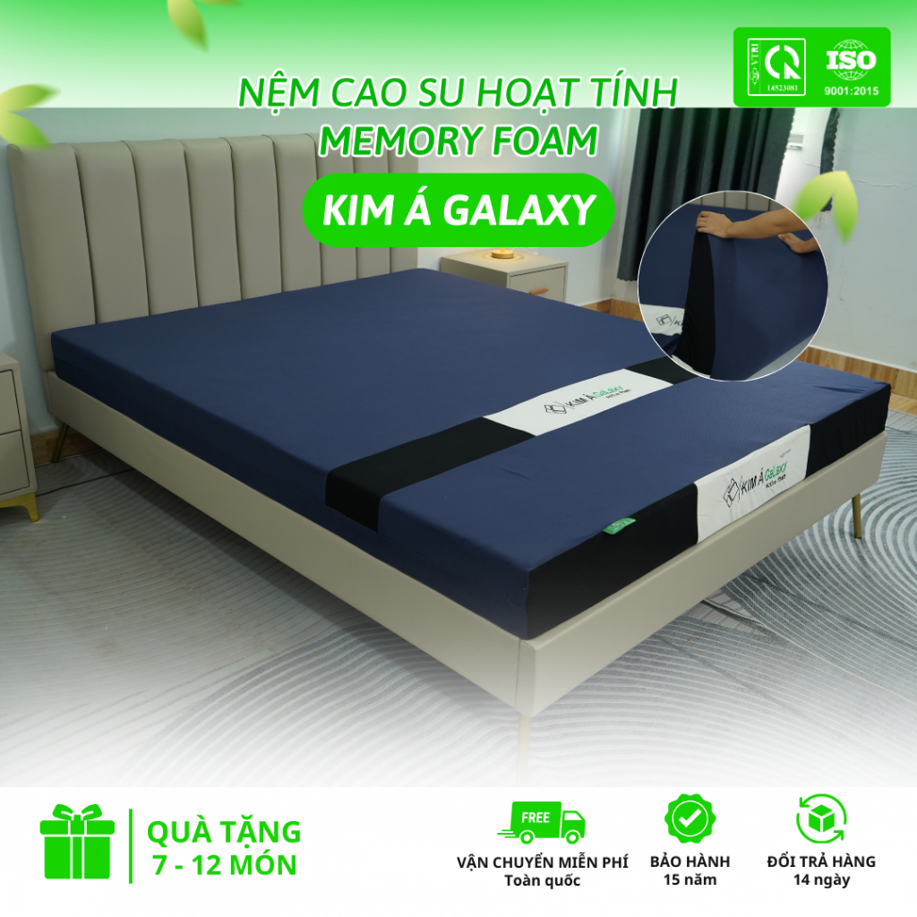 [MUA 1 TẶNG 7] Nệm foam Kim Á Galaxy - Khán khuẩn, siêu êm, màu tối sạch sẽ, thông thoáng mát mẻ
