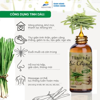Tinh dầu sả chanh nguyên chất giúp thơm phòng, thư giản - sunstore.office