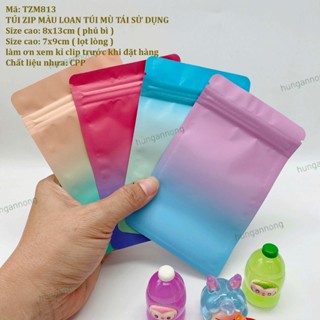 TZM813 - 50 túi zip nhựa CPP màu loan, túi zip mù chuyên đựng charm làm ơn xem kỉ trước khi đặt hàng .size 8x13cm phủ bì