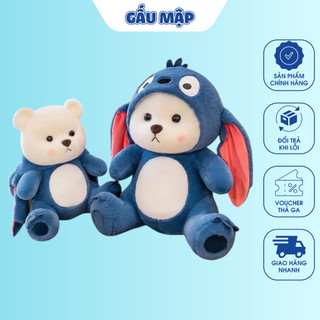  Gấu Bông Lena Đội Mũ Cosplay Stick Xanh Thú Nhồi Bông Hoạt Hình Đáng Yêu Chất Bông Mềm Mịn Cao Cấp 