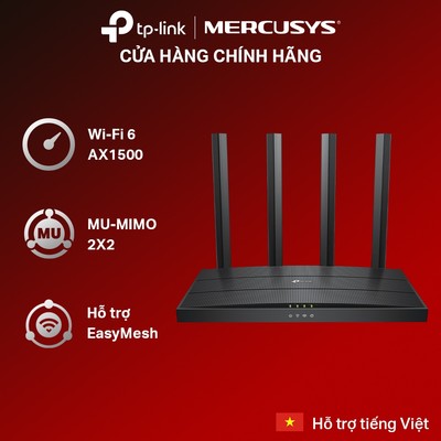 Bộ Phát Router WiFi 6 TP-Link Archer AX12 Băng Tần Kép AX1500
