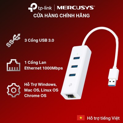[Hỏa Tốc] Bộ Chia Cổng USB TP-Link UE330 2 Trong 1 Với 3 Cổng USB 3.0 & Chuyển Đổi Cổng Mạng LAN Ethernet 1000Mbps