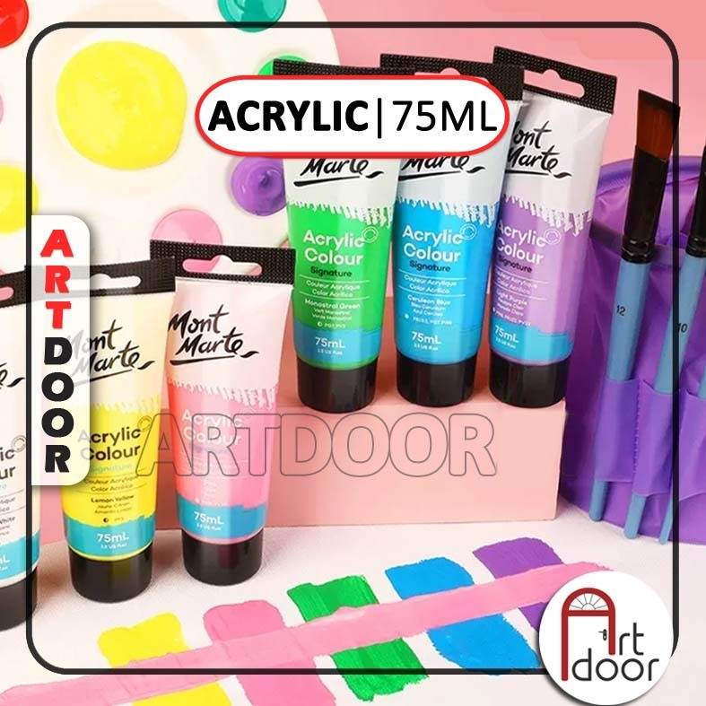 [ARTDOOR] Màu vẽ Acrylic MONT MARTE Tuýp (75ml) custom áo, vải, gỗ, kính, tô tượng, đất sét, số hóa