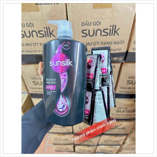 Dầu gội sunsilk 900g đen tặng 10 gói xả sunsilk đen