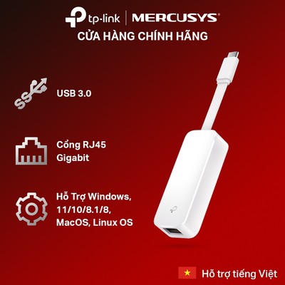 [Hỏa Tốc] Bộ Chuyển Đổi Mạng USB Type-C Sang Ethernet TP-Link UE300C Tốc Độ 100/1000 Mbps