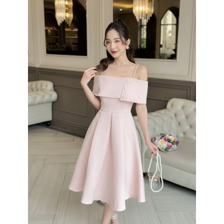 Váy 2 dây cúc lệch thiết kế Charme 302009