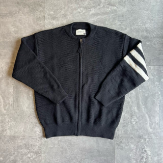 Áo khoác len Zoewatson 3 sọc B3352 Buivintage, vải len dày dặn giữ ấm tốt.