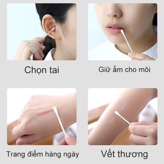 [HCM]Bịch tăm bông 100 que thân gỗ (thân thiện với môi trường) Goodtime