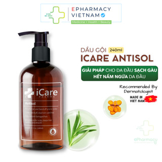 Dầu Gội iCare Pharma Antisol Dược Liệu pH 6.5 Làm Sạch Gàu, Giảm Ngứa & Bết Tóc 240ml