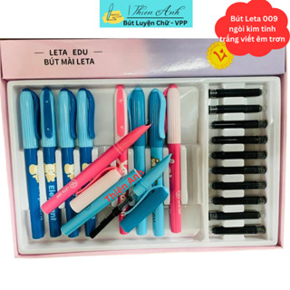  Bút máy luyện chữ học sinh Leta 009 ngòi kim tinh trắng viết nét êm trơn tròn đều 